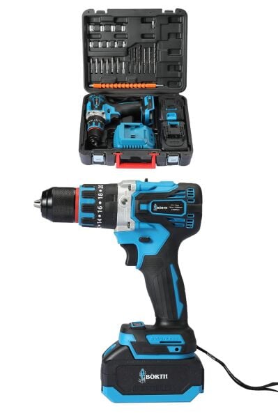 BÖRTH AKÜLÜ DARBELİ MATKAP 21V 3.0AH 2 AKÜLÜ