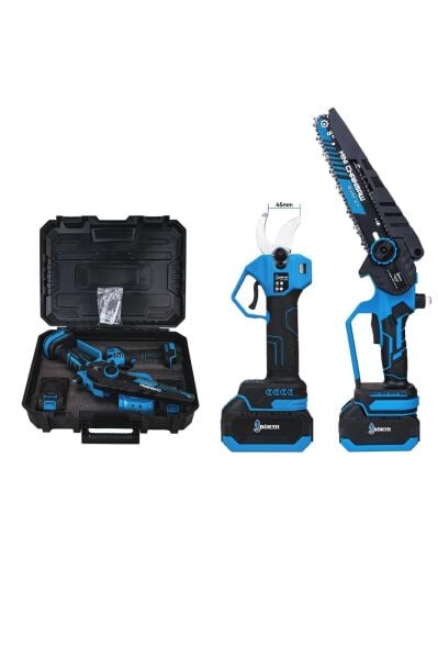 BÖRTH AKÜLÜ 2-Lİ SET 8İNÇ TESTERE + MAKAS 40MM 21V 3.0AH 2 AKÜLÜ