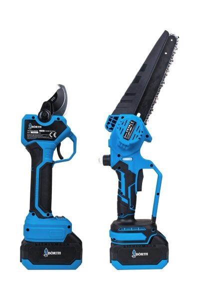 BÖRTH AKÜLÜ 2-Lİ SET 8İNÇ TESTERE + MAKAS 60MM 21V 3.0AH 2 AKÜLÜ